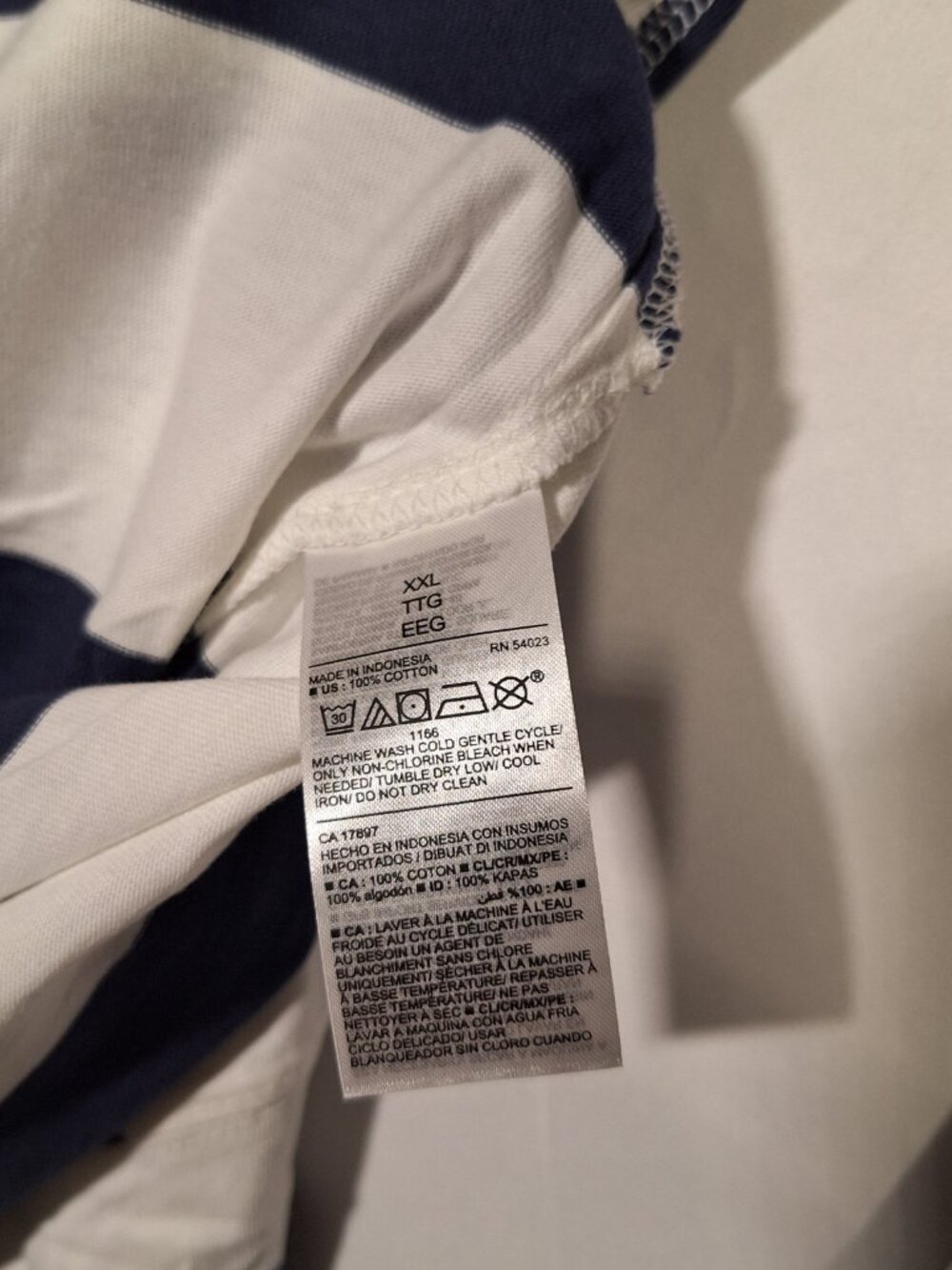 NWT Old Navy Shirt, Blue White Stripes, XXL - Picture 7 of 7
